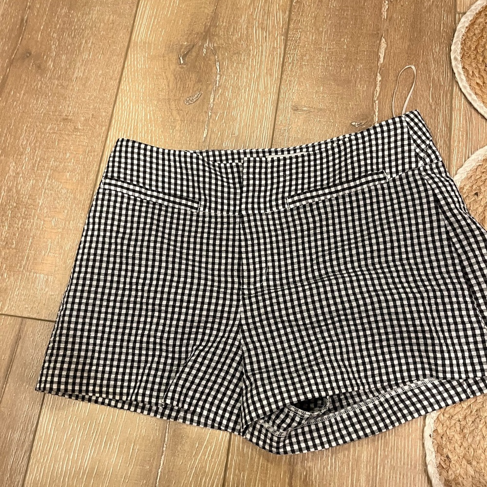 Reformation Black and White Checkered Women Shorts